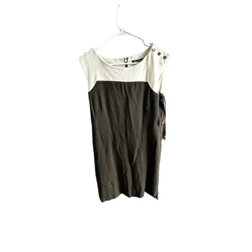 White House Black Market Womens Colorblock Scoop Neck Tank Top Black Size 12